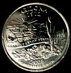 2008-P 25C State Quarter Arizona BU CN CLAD 20ur0308-1 - Picture 1 of 2