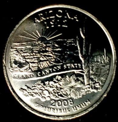2008-P 25C State Quarter Arizona BU CN CLAD 20ur0308-1 - Image 1 of 2