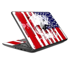 Skins Decal Wrap for HP Chromebook 14 U.S.A. Flag Skull Drip - Picture 1 of 6