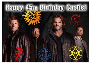 Personalisierte Happy Birthday Kunstkarte SUPERNATURAL SIGILS Sam & Dean Winchester - Bild 1 von 4