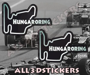 2 x Autocollant Résine 3D Circuit Hungaroring 6x4 cm - Imagen 1 de 1