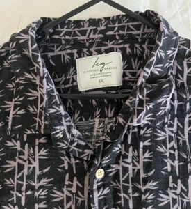 Kingston Orange Bamboo Dress Shirt Size 6XL Violet Purple on Black - Picture 1 of 5
