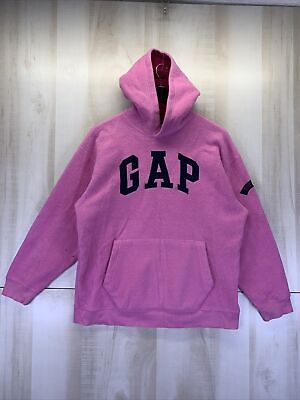 Gap Pink/Navy Logo Fleece Hoodie Pullover Girls SZ XXL 14-16 #800 • 10€