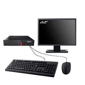 PC Lenovo M910q Tiny Screen 22 " Intel I3-6100T RAM 8Go HDD 500Go W10 Wifi - Picture 1 of 7