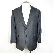 INDOCHINO LUXURY Cashmere Wool Prince Of Wales Gray Custom Sport Coat Blazer 50R