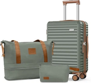 Carry On Hardshell Lightweight Luggage Set, Suitcase with Double Spinner Wheel - Picture 1 of 9
