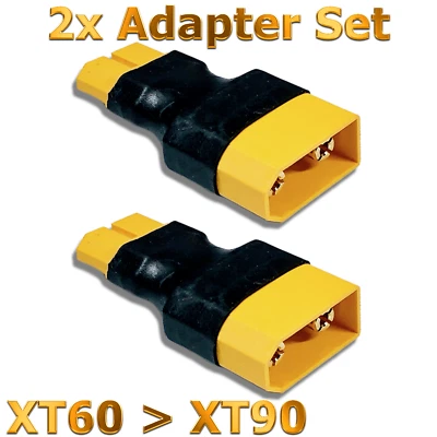2x Adapterkabel Adapterstecker XT60 Stecker Female auf XT90 Buchse Male Adapter - Bild 1 von 4