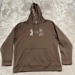 Under Armour Hoodie Mens 2XL Brown Camo Storm1 Loose Fit Cold Gear Hunting - Picture 1 of 9