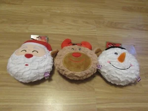 3 NOVELTY DOGGY FESTIVE THEMED SQUEAKY HOLIDAY TOYS SANTA/SNOWMAN/REINDEER - Picture 1 of 8