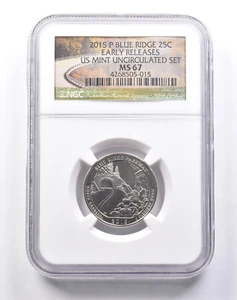 MS67 2015-P Washington Quarter Blue Ridge Unc Set Early Releases NGC *6130 - Picture 1 of 3