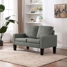 284922 Divano a 2 Posti Grigio in Similpelle Arredamento Divani