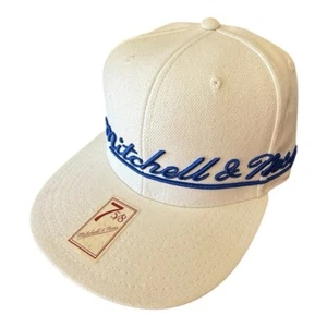 Mitchell & Ness Fitted 7-5/8 White and Blue Cap Hat NWT - Picture 1 of 5
