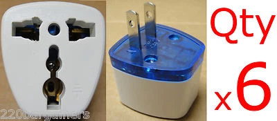 X6 Type A American Plug Adapter Converter From Foreign Plugs to USA Style 6PC - Image 1 of 4