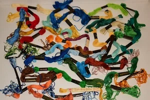 Mix Lot Skeins Cotton Embroidery Thread Needlework Mixed Colors Brands - Picture 1 of 6