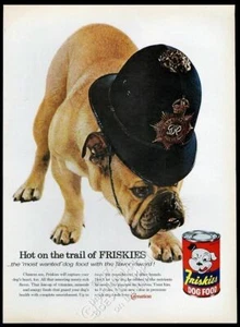 1960 Bulldogge als London Polizeihund Foto Friskies Hundefutter Vintage Druck Anzeige - Bild 1 von 1