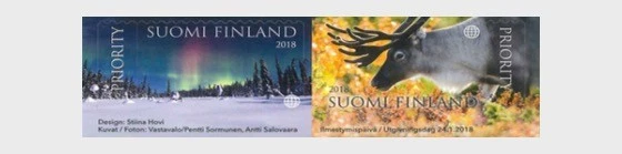 Finlandia 2018 Hechizo de Laponia ciervo aurora boreal Sort Laponie 2v mnh mnh ** Foto 1 de 1