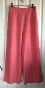 Sportsgirl Womens Pants Size 8 Linen Blend Baggy Wide Leg High Waist Pockets - Picture 1 of 16