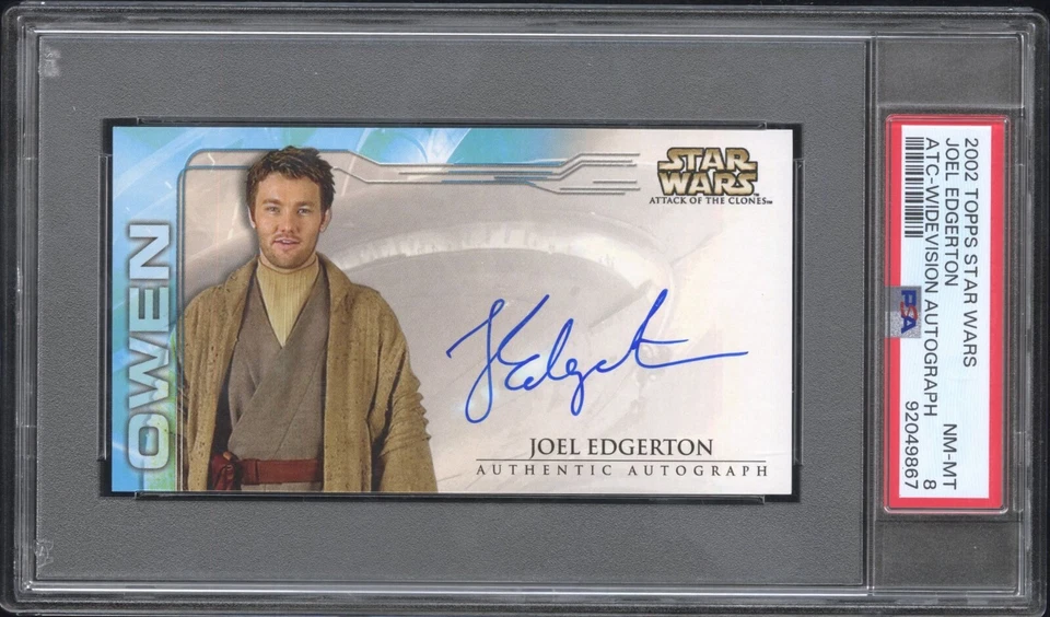 2002 Topps Star Wars Attack of Clones Widevision JOEL EDGERTON Autograph PSA 8 - Image 1 of 1