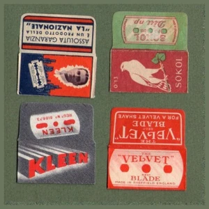 Rare Razor Blade Wrappers Empty Lamette da barba #796a - Picture 1 of 1