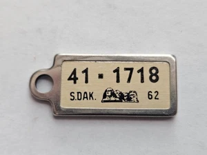 1962 South Dakota DAV Tag Keychain License Plate 41-1718 - Picture 1 of 2