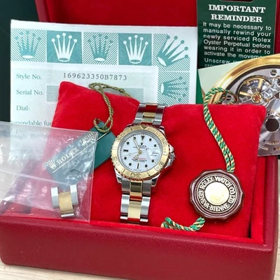 ROLEX YACHT MASTER 169623 TWO TONE WHITE DIAL FULL SET 2002 VERY NICE 29MM - Image 1 of 4