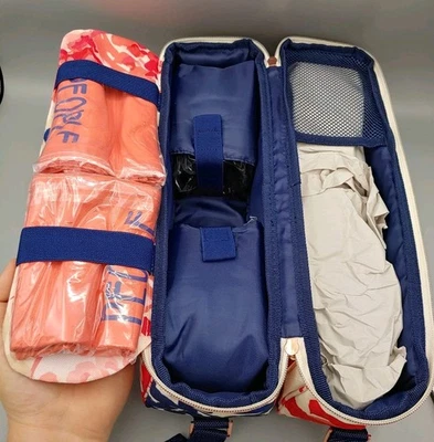 Kit portabotellas de vino de viaje vasos, abrebotellas, manta, estampado floral lindo Foto 1 de 4