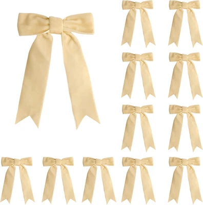 12 Piezas Arcos de Terciopelo Borgoña con Corbata Giratoria 3.5 Pulgadas Pre-Atado De Colección Navidad V Foto 1 de 4