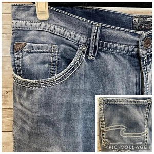 Silver Jeans Co. Mens 40x32 (31) Jeans Zac Straight Leg Relaxed Denim Cotton E12 - Picture 1 of 16