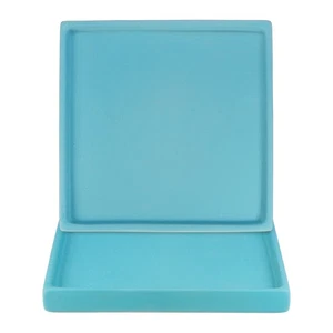 2pz sottovasi in ceramica per piante, sottovaso 7,1" antigoccia Square Lake Blue - Foto 1 di 7