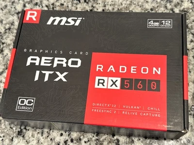MSI Gaming Radeon AMD RX 560 RX560 AERO ITX 4GB OC PCIe graphics card - Image 1 of 4