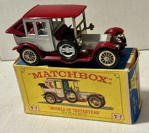 1968 LESNEY Matchbox Models of Yesteryear Y-7C Rolls Royce Red Smooth Roof - Picture 1 of 12