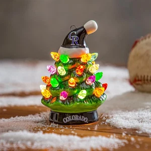 Colorado Rockies Mini LED Tabletop Christmas Tree 4" - Picture 1 of 2