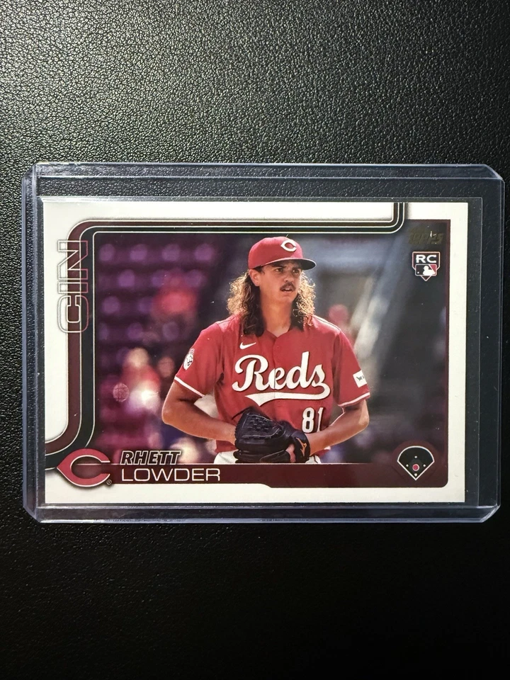 2025 Topps Series 1 - Rhett Lowder #205 Golden Mirror Image Variation (RC) Reds - Image 1 of 4