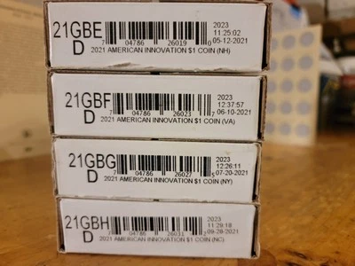 2021 D Year Set 4x$100 US Innovation $1 NewHampshire,Virginia,NewYork,N.Carolina - Image 1 of 3