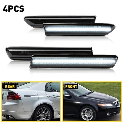 Luces de señalización laterales LED de lente ahumada para guardabarros delantero trasero para base Acura TL 2004-2008 Foto 1 de 4