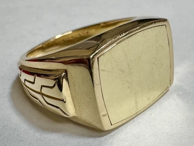 David Yurman 14k золото тяжелый мужской перстень гравировка размер 11,25 w/коробка - Изображение 1 из 4