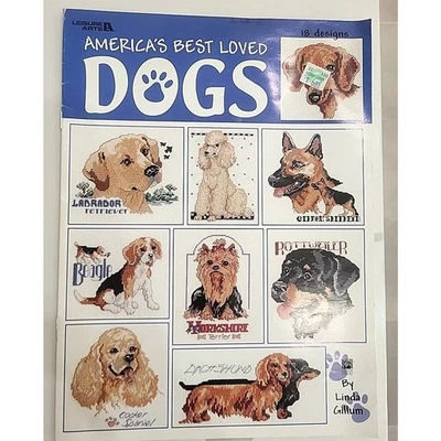 Cross Stitch Leisure Arts Patterns America's Best Loved Dogs - Image 1 of 2