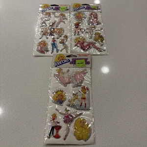 Vintage Barbie Puffy Stickers Lot of 3 1980s Mattel 1984 NEW OLD STOCK SEALED - Picture 1 of 12