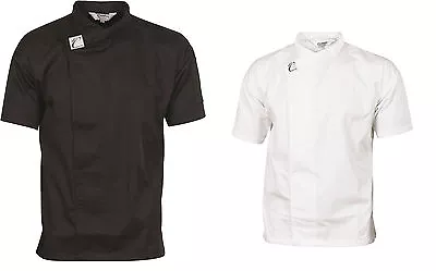 CHAQUETA/CAMISA TÚNICA UNISEX CAMARERO CHEF CAFÉ RESTAURANTE HOSPITALIDAD NEGRA/BLANCA Foto 1 de 4