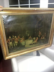 THE MELTON BREAKFAST Sir Francis Grant Vintage Print Quorn Hunt Picture 96 x 72 - Picture 1 of 14