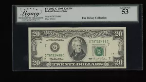 DBR 1995 $20 FRN Chicago Fr. 2082-G Legacy 53 Serial G78725488C - Picture 1 of 2