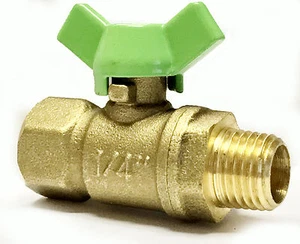 1/4" Female x Male NPT Lead Free Mini Ball Valve T HANDLE Full Port, 600 WOG  - Picture 1 of 6