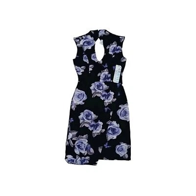 Vestido ceñido al cuerpo estampado floral casi famoso talla pequeña para mujer cuello en V sin mangas  Foto 1 de 4