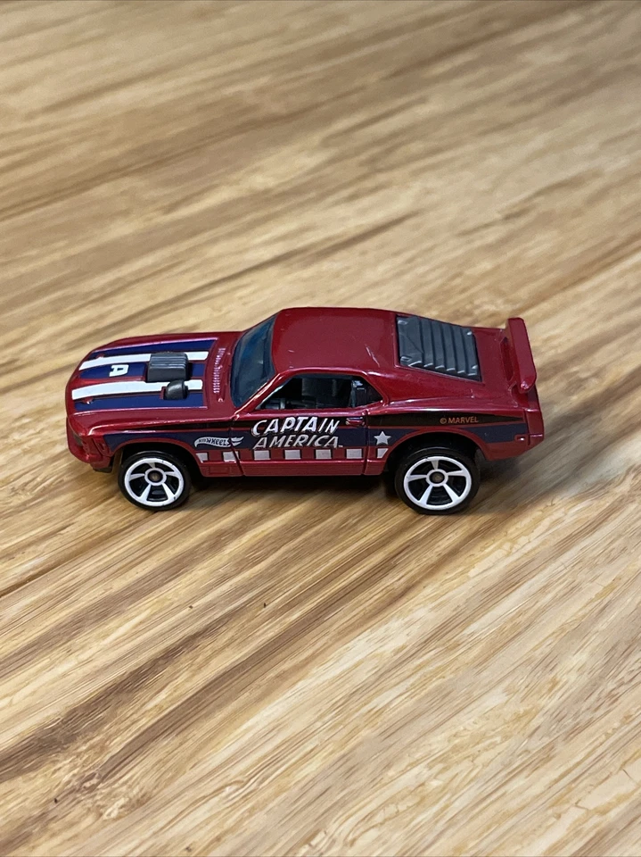 Hot Wheels Disney Marvel Capt America Diecast Mustang Mach 1  1:64 Scale KG JD - Image 1 of 4