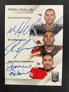 MITCHELL LOUIS ROBINSON 2016 DONRUSS ELITE FOOTBALL PEN PALS TRIPLE AUTO *3210 - Picture 1 of 2