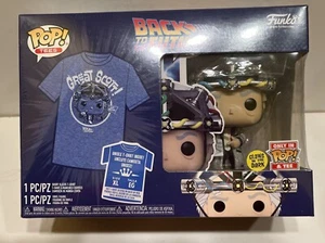 FUNKO POP BACK TO THE FUTURE DOC BROWN FIGURE AND TEE SET - Picture 1 of 3