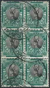 70555 - SOUTH AFRICA - STAMPS - Stanley Gibbons # 54 block of 6 - USED - Picture 1 of 1