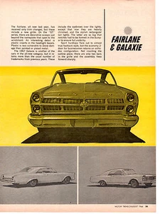 1967 FORD FAIRLANE & GALAXIE ~ ORIGINAL NEW CAR PREVIEW ARTICLE / AD - Picture 1 of 1