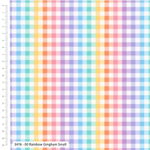 Rainbow Gingham Small - The Crafty Pie 100% Viscose Fabric 152cm/60" Wide - Picture 1 of 1