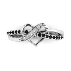 0.20Ct Round Diamond Heart Wedding Promise Statement Ring 14k White Gold Plated - Picture 1 of 9